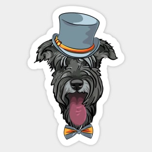 Hipster dog Schnauzer Sticker